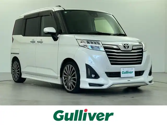 トヨタ ルーミー カスタムG－T 福井県 2018(平30)年 5万km パールホワイトⅢ モデリスタエアロ/9インチナビ/(フルセグTV/BT/CD/DVD)/バックカメラ/衝突被害軽減システム/コーナーセンサー/クルーズコントロール/両側パワースライドドア/横滑り防止装置/LEDヘッドライト/フォグランプ/オートライト/電動格納ミラー/プッシュスタート/スマートキー
