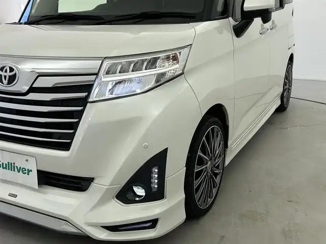 トヨタ ルーミー カスタムG－T 福井県 2018(平30)年 5万km パールホワイトⅢ モデリスタエアロ/9インチナビ/(フルセグTV/BT/CD/DVD)/バックカメラ/衝突被害軽減システム/コーナーセンサー/クルーズコントロール/両側パワースライドドア/横滑り防止装置/LEDヘッドライト/フォグランプ/オートライト/電動格納ミラー/プッシュスタート/スマートキー