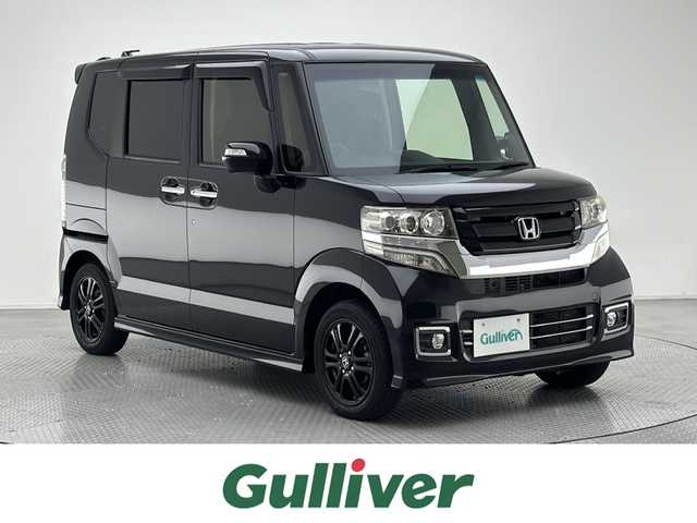 ホンダ Ｎ ＢＯＸ カスタム SSブラックSパッケージ 兵庫県 2016(平28)年 5.1万km クリスタルブラックパール ディスプレイオーディオ/DVD/Bluetooth/USB/バックカメラ/ETC/前席シートヒーター/片側パワースライドドア/プッシュスタート/ステアリングリモコン/HIDオートライト/LEDフォグランプ/純正14インチAW/アイドリングストップ/横滑り防止装置/取説/ドアバイザー/電動格納ミラー/ALLER　CLEANシート