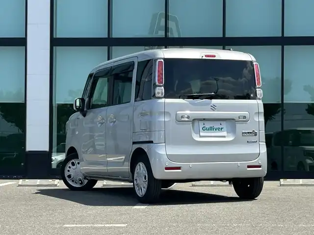 スズキ スペーシア HYBRID X 和歌山県 2022(令4)年 3.7万km シルキーシルバーメタリック 純正9インチナビ/フルセグTV/Bluetooth/CD/DVD/USB/全周囲カメラ/衝突軽減カメラ/車線逸脱防止機能/コーナーセンサー/両側パワースライドドア/後席サーキュレーター/後席サンシェード/運転席シートヒーター/ステアリングスイッチ/アイドリングストップ/オートライト/ヘッドライトレベライザー/ドアバイザー/フルオートエアコン/電動格納ミラー/プッシュスタート/スマートキー