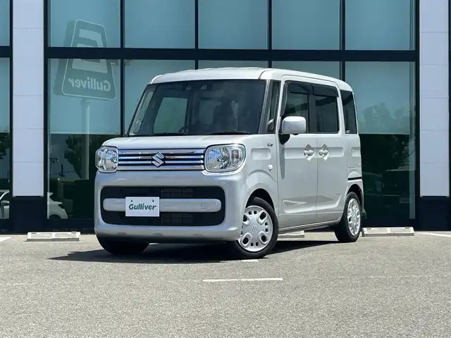 スズキ スペーシア HYBRID X 和歌山県 2022(令4)年 3.7万km シルキーシルバーメタリック 純正9インチナビ/フルセグTV/Bluetooth/CD/DVD/USB/全周囲カメラ/衝突軽減カメラ/車線逸脱防止機能/コーナーセンサー/両側パワースライドドア/後席サーキュレーター/後席サンシェード/運転席シートヒーター/ステアリングスイッチ/アイドリングストップ/オートライト/ヘッドライトレベライザー/ドアバイザー/フルオートエアコン/電動格納ミラー/プッシュスタート/スマートキー