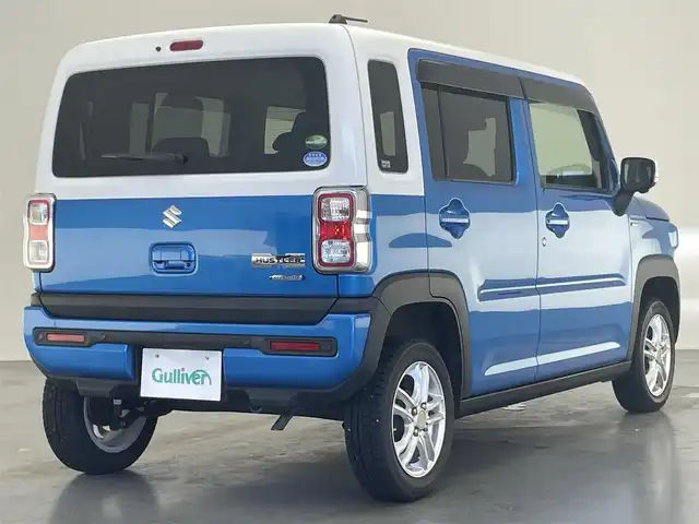 スズキ ハスラー HYBRID X 愛知県 2020(令2)年 6.9万km ブリスクブルーメタリック/ホワイト2トーンルーフ 純正９型ナビ　フルセグＴＶ　全方位カメラ　デュアルカメラブレーキサポート　Ｂｌｕｅｔｏｏｔｈ　ＤＶＤ再生　シートヒーター　ＵＳＢ入力端子　Ｌｉｎｚアルミホイール　フォグランプ　ＬＥＤヘッドライト　禁煙/純正フロアマット　スタッドレスタイヤ