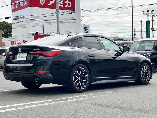 ＢＭＷ ＢＭＷ ４２０ｄ xDrive グランクーペ Mスポーツ 静岡県 2022(令4)年 3.8万km 黒 純正ナビ(BT/フルセグ)/バックカメラ/電動リアゲート/パドルシフト/エンジンスタートボタン/スマートキー/パワーステアリング/パワーウィンドウ/パーキングアシスト/アイドリングストップ/Wオートエアコン/レーダークルーズコントロール/ETC/USB入力端子/フロアマット/D席N席パワーシート/ハーフレザーシート/D席N席シートヒーター/純正アルミホイール/ABS/横滑り防止装置/コーナーセンサー前後/レーンキープアシスト/オートライト/オートマチックハイビーム/LEDヘッドライト/W+サイドエアバッグ/カーテンエアバッグ/BSM