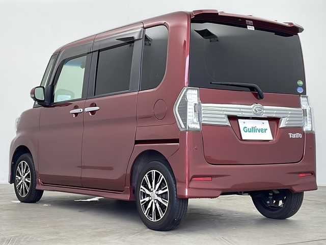 ダイハツ タント カスタムX トップED LTD SAⅢ 鹿児島県 2018(平30)年 4.3万km ファイアークォーツレッドM 純正8インチナビ/（CD/BT/HDMI/フルセグTV）/両側パワースライドドア/全方位モニター/フリップダウンモニター/オートライト/オートマチックハイビーム/ハーフレザーシート/シートヒーター/コーナーセンサ―/スマートキー/プッシュスタート/ドライブレコーダー/純正アルミホイール/純正フロアマット/純正ドアバイザー
