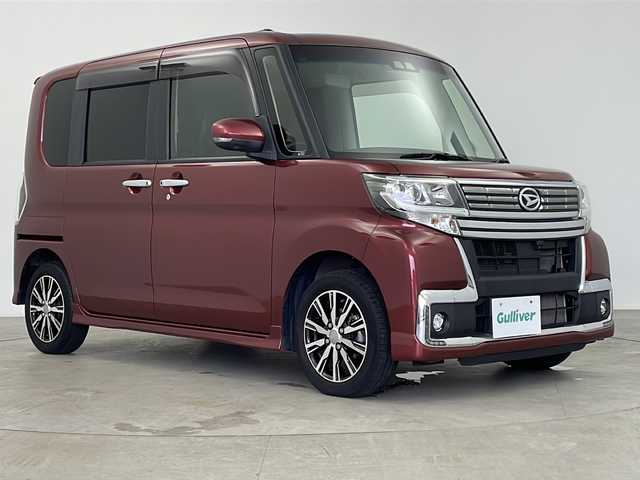 ダイハツ タント カスタムX トップED LTD SAⅢ 鹿児島県 2018(平30)年 4.3万km ファイアークォーツレッドM 純正8インチナビ/（CD/BT/HDMI/フルセグTV）/両側パワースライドドア/全方位モニター/フリップダウンモニター/オートライト/オートマチックハイビーム/ハーフレザーシート/シートヒーター/コーナーセンサ―/スマートキー/プッシュスタート/ドライブレコーダー/純正アルミホイール/純正フロアマット/純正ドアバイザー
