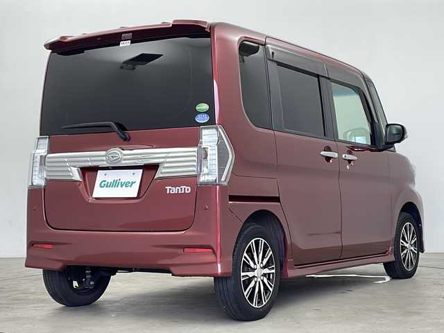 ダイハツ タント カスタムX トップED LTD SAⅢ 鹿児島県 2018(平30)年 4.3万km ファイアークォーツレッドM 純正8インチナビ/（CD/BT/HDMI/フルセグTV）/両側パワースライドドア/全方位モニター/フリップダウンモニター/オートライト/オートマチックハイビーム/ハーフレザーシート/シートヒーター/コーナーセンサ―/スマートキー/プッシュスタート/ドライブレコーダー/純正アルミホイール/純正フロアマット/純正ドアバイザー