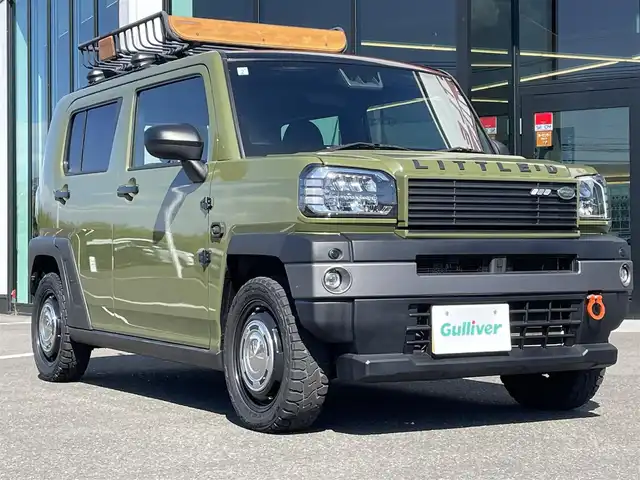 ダイハツ タフト G 鹿児島県 2021(令3)年 6.1万km フォレストカーキメタリック 衝突警報装置/LittleDフェイスチェンジキット/スカイルーフトップ/社外ナビ/BT/ワンセグ/CD/DVD/バックカメラ/LEDオートライト/シートヒーター/ブレーキホールド/アイドリングストップ/スマートキー