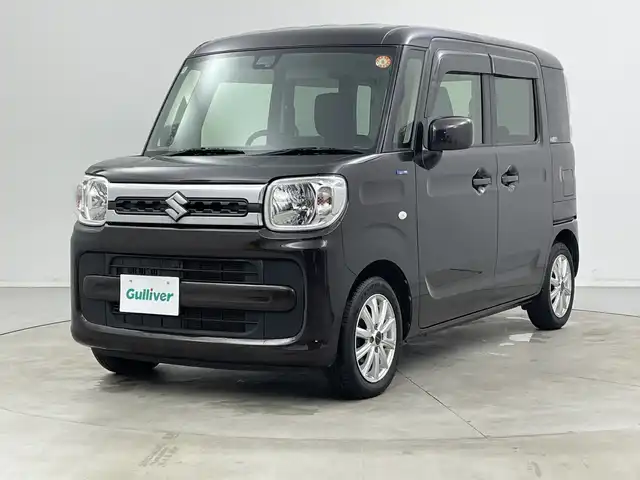 スズキ スペーシア HYBRID X 新潟県 2018(平30)年 7.6万km アーバンブラウンパールメタリック 社外ナビ/　・CD/　・DVD/　・Bluetooth/　・フルセグTV/両側パワースライドドア/デュアルセンサーブレーキサポート/４WD/社外14インチアルミホイール/シートヒーター