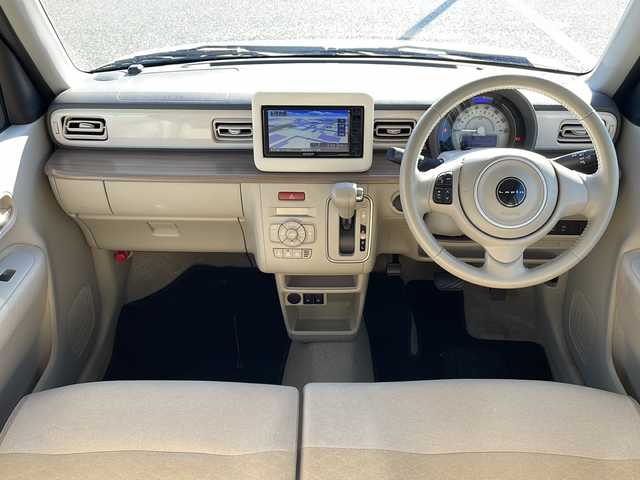 スズキ ラパン X 島根県 2022(令4)年 5.6万km フォーンベージュM 社外7インチメモリナビゲーション(KXM-E506W2)/スズキセーフティサポート/社外前方ドライブレコーダー/D/N席シートヒーター/AUTOライト/LEDヘッドライト/コーナーセンサー/ステアリングリモコン/アイドリングストップ/純正14インチアルミホイール