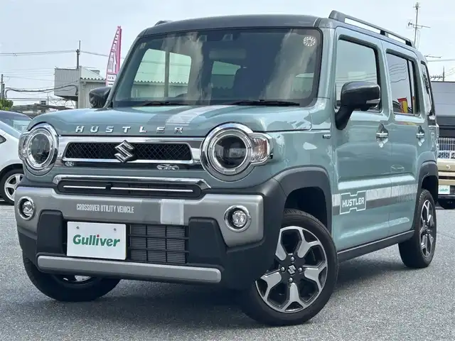 スズキ ハスラー Jスタイル Ⅱ ターボ 奈良県 2023(令5)年 1万km オフブルーメタリック/ガンメタリック2トーンルーフ 純正９インチナビ/フルセグTV/全方位モニター/TVキャンセラー/（CD/DVD/BT/USB)/デュアルカメラブレーキサポート/レーダークルーズコントロール/車線逸脱警報/車線逸脱抑制制御機能/パーキングソナー/横滑り防止機能/ルーフレール/アイドリングストップ/OPステッカー/LEDヘッドライト/フォグランプ/オートライト/オートハイビーム