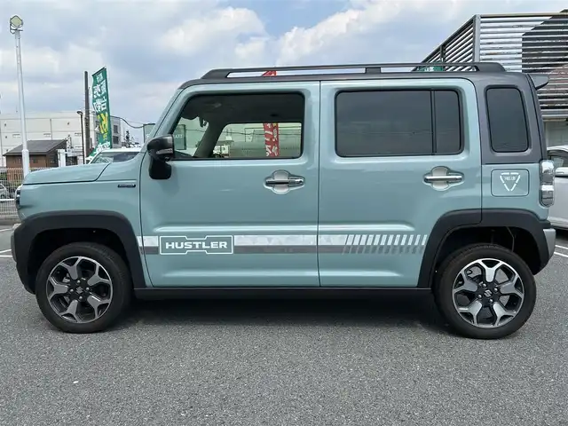 スズキ ハスラー Jスタイル Ⅱ ターボ 奈良県 2023(令5)年 1万km オフブルーメタリック/ガンメタリック2トーンルーフ 純正９インチナビ/フルセグTV/全方位モニター/TVキャンセラー/（CD/DVD/BT/USB)/デュアルカメラブレーキサポート/レーダークルーズコントロール/車線逸脱警報/車線逸脱抑制制御機能/パーキングソナー/横滑り防止機能/ルーフレール/アイドリングストップ/OPステッカー/LEDヘッドライト/フォグランプ/オートライト/オートハイビーム