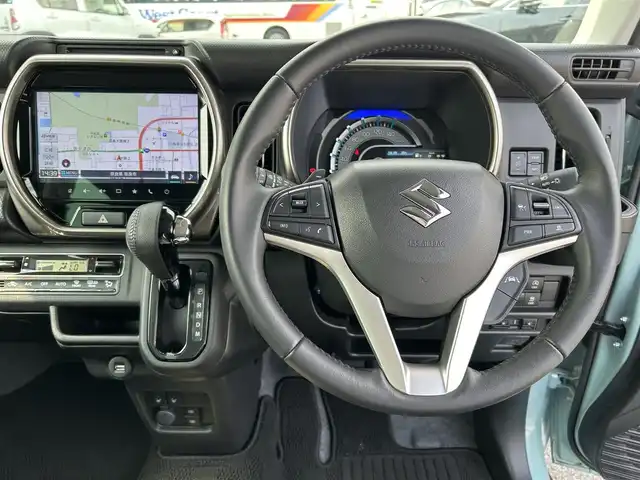 スズキ ハスラー Jスタイル Ⅱ ターボ 奈良県 2023(令5)年 1万km オフブルーメタリック/ガンメタリック2トーンルーフ 純正９インチナビ/フルセグTV/全方位モニター/TVキャンセラー/（CD/DVD/BT/USB)/デュアルカメラブレーキサポート/レーダークルーズコントロール/車線逸脱警報/車線逸脱抑制制御機能/パーキングソナー/横滑り防止機能/ルーフレール/アイドリングストップ/OPステッカー/LEDヘッドライト/フォグランプ/オートライト/オートハイビーム