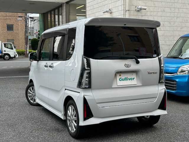 ダイハツ タント カスタム RS 長崎県 2023(令5)年 0.8万km シャイニングホワイトパール 登録時走行7728km/ワンオーナー/スマートアシスト/・衝突回避支援ブレーキ機能/・衝突警報機能/・ブレーキ制御付誤発進抑制機能/・車線逸脱警報機能/・車線逸脱抑制制御機能/・路側逸脱警報機能/・ふらつき警報/・先行車発進お知らせ機能/・標識認識機能（進入禁止/最高速度/一時停止）/・アダプティブドライビングビーム/・コーナーセンサー/スマートパノラマパーキングパック/・スマートパノラマパーキングアシスト（フロント/サイド/バックカメラ）/・ドアミラーヒーター/・助手席側サイドアンダーミラー/・ステアリングスイッチ（駐車支援）/純正ディスプレイオーディオ/フルセグTV/ビルトインETC2.0/ドライブレコーダー/両側パワースライドドア/LEDライト/ハーフレザーシート（合皮）/前席シートヒーター/eco IDLE/メッキフロントグリル（08400-K2379)/保証書・取説/スペアキー
