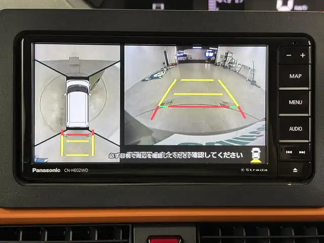 ダイハツ タント ファンクロス 埼玉県 2024(令6)年 0.8万km フォレストカーキメタリック 社外7型ナビ/（BT/フルTV/CD/DVD/SD）/全方位カメラ/スマートアシストIII/・衝突回避支援ブレーキ機能/・誤発進抑制制御機能/・車線逸脱警報機能/・先行車発進お知らせ機能/・オートハイビーム/・コーナーセンサー/両側パワースライドドア/シートヒーターDN席/純正アルミホイール/LEDライト/スペア1本HDDナビ