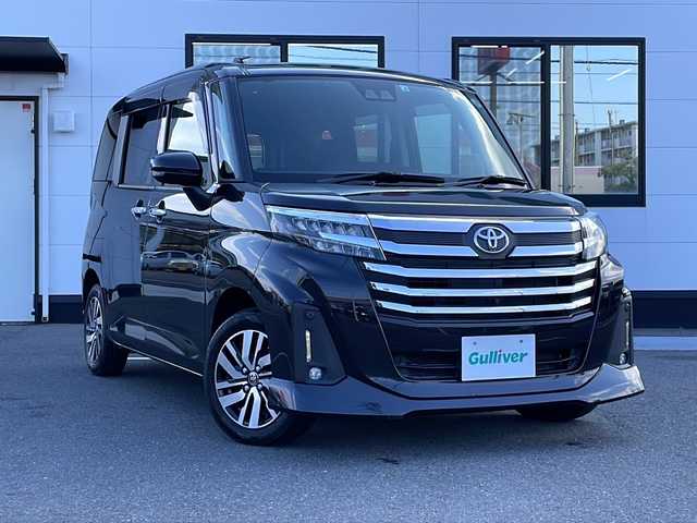 トヨタ ルーミー カスタムG 山口県 2022(令4)年 5.5万km ブラックマイカメタリック 社外SDナビ/・フルセグTV/・アラウンドビューモニター/・DVD再生機能有/・Bluetoothオーディオ/ビルトインETC/Toyota Safety Sense/・衝突警報機能/・ブレーキ制御付誤発進抑制機能/・車線逸脱警報機能/・ふらつき警報/・先行車発進お知らせ機能/・標識認識機能/・アダプティブクルーズコントロール/純正フロントマット/両側パワースライドドア/純正14インチアルミホイール/純正LEDライト/オートライト/スマートキー/プッシュスタート