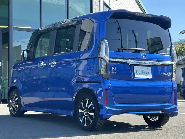 ホンダ Ｎ ＢＯＸ カスタム G L ホンダセンシング 愛媛県 2018(平30)年 5.7万km ブリリアントスポーティブルーメタリック2トーン 純正8型ナビ(Bluetooth/フルセグTV)/バックカメラ/両側電動スライド/ホンダセンシング/衝突被害軽減装置/車線逸脱防止装置/アダプティブクルーズコントロール/LEDヘッドライト/オートマチックハイビーム/アイドリングストップ/前後ドライブレコーダー/ドアバイザー/電格ミラー/ステアリングリモコン/USB入力端子/後席サンシェイド/現状サマー(純正AW)(155/65/R14)/YOKOHAMA BluEarth-RV RV03CK/禁煙車