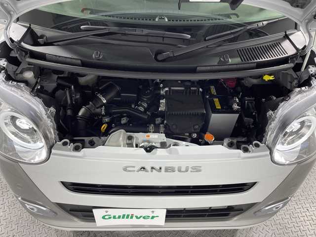 ダイハツ ムーヴ キャンバス ストライプス G ターボ 神奈川県 2024(令6)年 0.6万km シャイニングホワイトパール/スムーズグレーマイカメタリック 純正7型SDナビゲーション【NMZK-W73D】/AM FM Bluetooth フルセグ CD DVD SD/パノラマモニター/両側パワースライドドア/スマートアシスト/先行車発進お知らせ機能/車線逸脱警報/標識認識/ふらつき警報/車線逸脱抑制/レーンキープコントロール/クリアランスソナー/前席シートヒーター/ステアリングリモコン/前方ドライブレコーダー/オートホールド/純正フロアマット/LEDヘッドライト/オートライト/オートマチックハイビーム/プッシュスタート/スマートキー/スペアキー