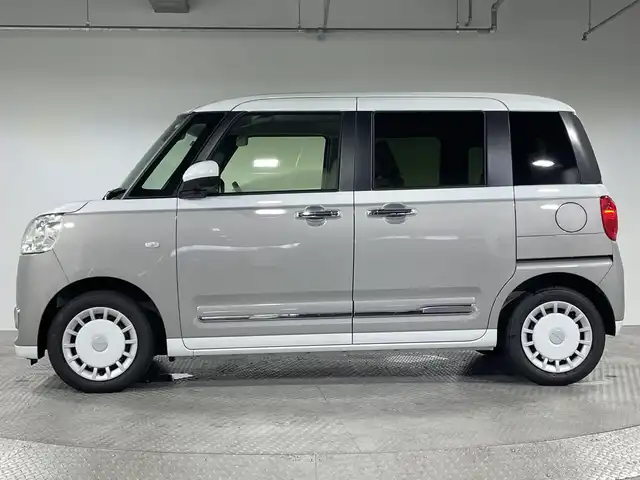 ダイハツ ムーヴ キャンバス ストライプス G ターボ 神奈川県 2024(令6)年 0.6万km シャイニングホワイトパール/スムーズグレーマイカメタリック 純正7型SDナビゲーション【NMZK-W73D】/AM FM Bluetooth フルセグ CD DVD SD/パノラマモニター/両側パワースライドドア/スマートアシスト/先行車発進お知らせ機能/車線逸脱警報/標識認識/ふらつき警報/車線逸脱抑制/レーンキープコントロール/クリアランスソナー/前席シートヒーター/ステアリングリモコン/前方ドライブレコーダー/オートホールド/純正フロアマット/LEDヘッドライト/オートライト/オートマチックハイビーム/プッシュスタート/スマートキー/スペアキー