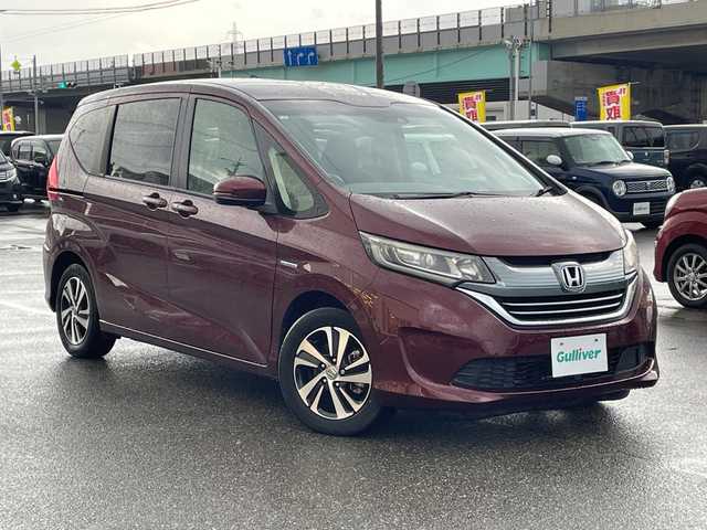 ホンダ フリード＋ ハイブリット EX 石川県 2017(平29)年 7万km ワイン 純正ナビ　フルセグＴＶ　バックカメラ　ＬＥＤヘッドライト　両側パワースライドドア　スマートキー　プッシュスタート　ハーフレザー　レーダークルーズ　ホンダセンシング　ＥＴＣ　シートヒーター