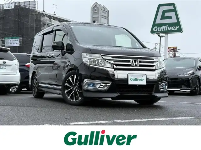 ホンダ ステップワゴン スパーダ Z クールスピリット 大分県 2014(平26)年 7万km プレミアムスパークルブラックパール ・ナビ(CD/DVD/BT/SD)/・バックカメラ/・フルセグテレビ/・フリップダウンモニター/・両側パワースライドドア/・ドライブレコーダー/・ETC/・クルーズコントロール/・パドルシフト/・ステアリングリモコン/・スマートキー/・プッシュスタートボタン/・純正アルミホイール