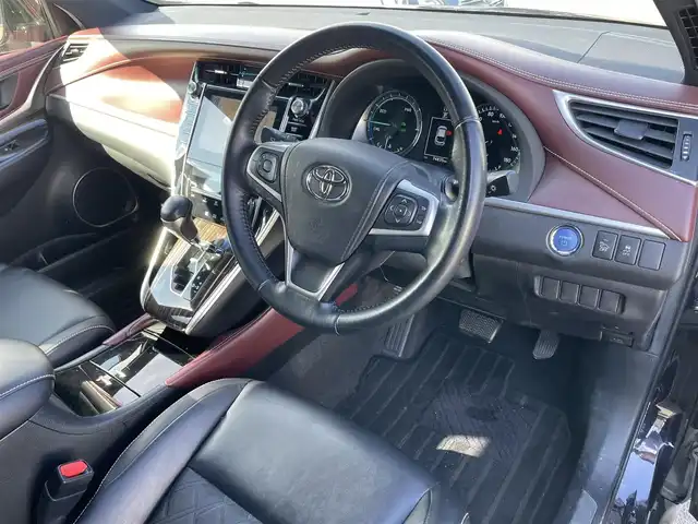 トヨタ ハリアー ハイブリッド エレガンス 岩手県 2014(平26)年 7.5万km スパークリングブラックパールクリスタルシャイン 純正SDナビ/（フルセグTV/CD/DVD/Bluetooth）/バックカメラ/ステアリングリモコン/LEDヘッドライト/フォグライト/ビルドインETC/電動格納ミラー/パワーシート/純正フロアマット/１７インチアルミ