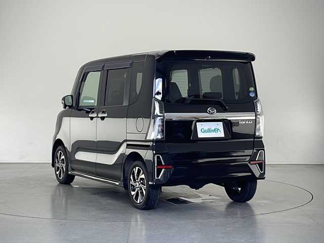 ダイハツ タント カスタム X 長野県 2020(令2)年 3.2万km ブラックマイカメタリック 4WD/社外ナビ　CN-RE05WD/（フルセグ/Bluetooth/CD/DVD）/バックカメラ/両側電動スライドドア/ETC/衝突軽減ブレーキ/車線逸脱防止/コーナーセンサー/ロングスライドシート/LEDヘッドライト/フロントフォグ/前席シートヒーター/ハーフレザーシート/オートライト/ステアリングスイッチ/社外ドアバイザー/電格ミラー/2列目サンシェード/スマートキー