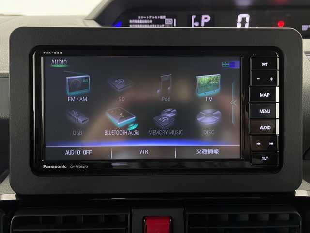ダイハツ タント カスタム X 長野県 2020(令2)年 3.2万km ブラックマイカメタリック 4WD/社外ナビ　CN-RE05WD/（フルセグ/Bluetooth/CD/DVD）/バックカメラ/両側電動スライドドア/ETC/衝突軽減ブレーキ/車線逸脱防止/コーナーセンサー/ロングスライドシート/LEDヘッドライト/フロントフォグ/前席シートヒーター/ハーフレザーシート/オートライト/ステアリングスイッチ/社外ドアバイザー/電格ミラー/2列目サンシェード/スマートキー