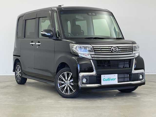 ダイハツ タント カスタム X トップED SA Ⅲ 新潟県 2017(平29)年 3.2万km ブラックマイカメタリック 社外ナビ　/バックカメラ　/Bluetooth/CD/DVD/フルセグＴＶ　/片側パワースライドドア　/スマートキ―　/ＬＥＤヘッドライト　/ハーフレザーシート　/Ｄ席シートヒーター　/オートライト/衝突軽減システム　/アイドリングストップ