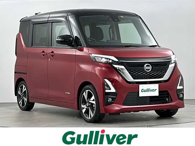 日産 ルークス HWS Gターボ プロパイロットED 愛知県 2022(令4)年 2.4万km スパークリングレッド/ブラック エマージェンシーブレーキ/車線逸脱防止支援/プロパイロット/ソナー/アラウンドビューモニター/純正9インチナビ（SDカード無）/両側パワースライドドア/ステアリングスイッチ/ETC/ドライブレコーダー（F）/プッシュスタート/スマートキー/アイドリングストップ/純正フロアマット/純正15インチAW/ロールサンシェード/シートバックテーブル