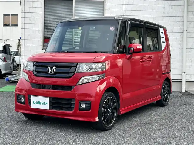 ホンダ Ｎ ＢＯＸ カスタム G ターボ Lパッケージ 埼玉県 2016(平28)年 5.4万km ミラノレッド 1オーナー/純正ナビ/純正フリップダウンモニター/フルセグ・CD・DVD・BT/バックカメラ/クルコン/パドルシフト/電格ミラー/ETC/両側パワースライドドア/スマートキー2本/保証書/取扱説明書