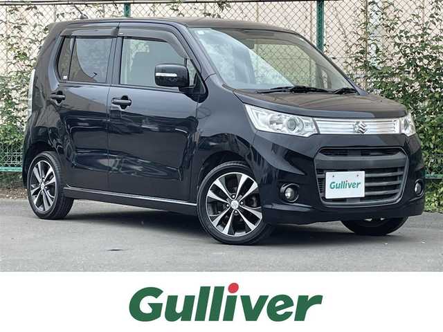 スズキ ワゴンＲ スティングレー T 東京都 2013(平25)年 8.9万km ブルーイッシュブラックパール3 ナビ　/シートヒーター　/フルセグＴＶ　/Ｂｌｕｅｔｏｏｔｈ　/ビルトインＥＴＣ　/パドルシフト　/フォグランプ　/純正１５インチＡＷ　/盗難防止装置　/スマートキー/スペアキー　/ＨＩＤヘッド　/オートライト　/禁煙車