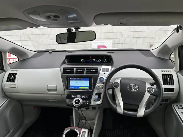 トヨタ プリウス α S ツーリングセレクション 長野県 2012(平24)年 6.4万km ホワイトパールクリスタルシャイン バックカメラ/社外HDDナビ/iPod/AUX/Bluetooth接続/CD/DVD/AM/FM/ビルトインETC/フルフラットシート/純正アルミホイール/オートライト/カーテンエアバック/エンジンスタートボタン/スペアキー(1本)