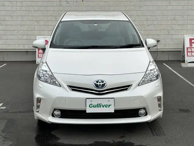 トヨタ プリウス α S ツーリングセレクション 長野県 2012(平24)年 6.4万km ホワイトパールクリスタルシャイン バックカメラ/社外HDDナビ/iPod/AUX/Bluetooth接続/CD/DVD/AM/FM/ビルトインETC/フルフラットシート/純正アルミホイール/オートライト/カーテンエアバック/エンジンスタートボタン/スペアキー(1本)