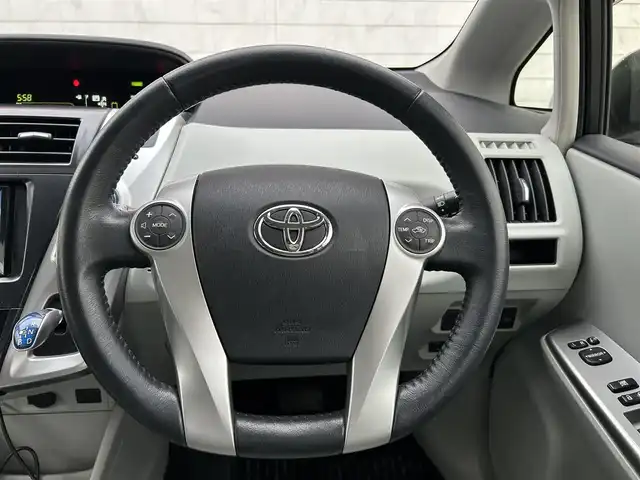 トヨタ プリウス α S ツーリングセレクション 長野県 2012(平24)年 6.4万km ホワイトパールクリスタルシャイン バックカメラ/社外HDDナビ/iPod/AUX/Bluetooth接続/CD/DVD/AM/FM/ビルトインETC/フルフラットシート/純正アルミホイール/オートライト/カーテンエアバック/エンジンスタートボタン/スペアキー(1本)
