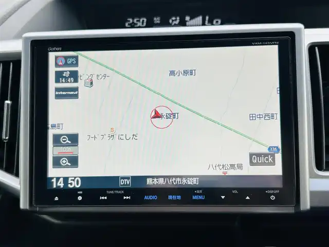 ホンダ ステップワゴン スパーダ Z 熊本県 2014(平26)年 6万km モダンスティールM 純正ナビＤＴＶ/・AM/FM/CD/DVD/USB/iPod/AUX/SD/・フルセグTV/社外後席用モニター（TMX-R300）/クルーズコントロール/バックカメラ/革巻きステアリング/・ステアリングリモコン/・パドルシフト/電動格納ミラー/・ウィンカーミラー/オートライト/・HIDライト/・フォグランプ/エンジンスターター/純正アルミホイール/純正フロアマット/スマートキー