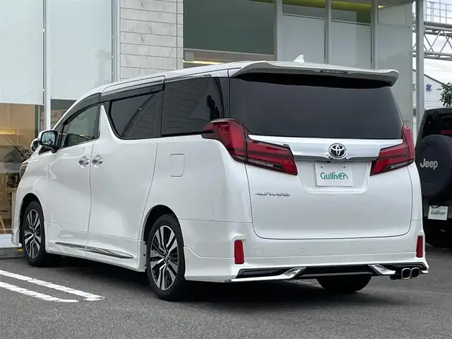 トヨタ アルファード S Cパッケージ 宮崎県 2018(平30)年 7.7万km ホワイトパールクリスタルシャイン アルパイン11インチナビ/（CD/DVD/AM/FM/BT)/フルセグTV/バックカメラ/アルパイン12.8型フリップダウンモニタ/両側パワースライドドア/パワーバックドア/モデリスタフルエアロ/サンルーフ/D席/N席/2列目パワーシート/D席/N席シートシーター/D席/N席シートクーラー/ステアリングヒーター/レーダークルーズコントロール/ビルトインETC