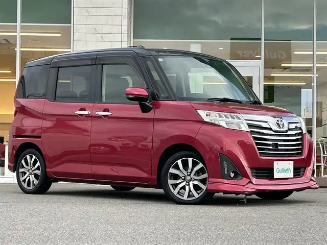 トヨタ ルーミー カスタムG－T 兵庫県 2017(平29)年 5万km ブラックマイカ/マゼンダベリーメタリック 純正SDナビ/フルセグテレビ/BTオーディオ/CD/DVD再生機能/バックカメラ/両側パワースライドドア/前席シートヒーター/スマートアシスト/純正15インチAW/純正フロアマット/LEDヘッドライト/オートライト/スマートキープッシュスタート/スペアキー