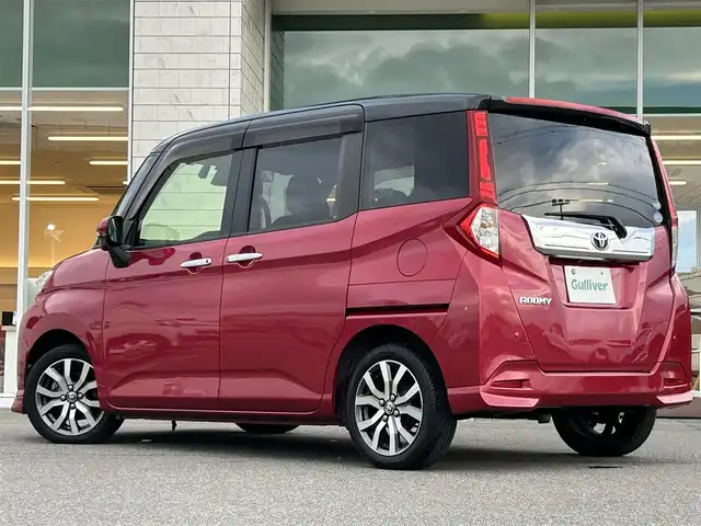 トヨタ ルーミー カスタムG－T 兵庫県 2017(平29)年 5万km ブラックマイカ/マゼンダベリーメタリック 純正SDナビ/フルセグテレビ/BTオーディオ/CD/DVD再生機能/バックカメラ/両側パワースライドドア/前席シートヒーター/スマートアシスト/純正15インチAW/純正フロアマット/LEDヘッドライト/オートライト/スマートキープッシュスタート/スペアキー