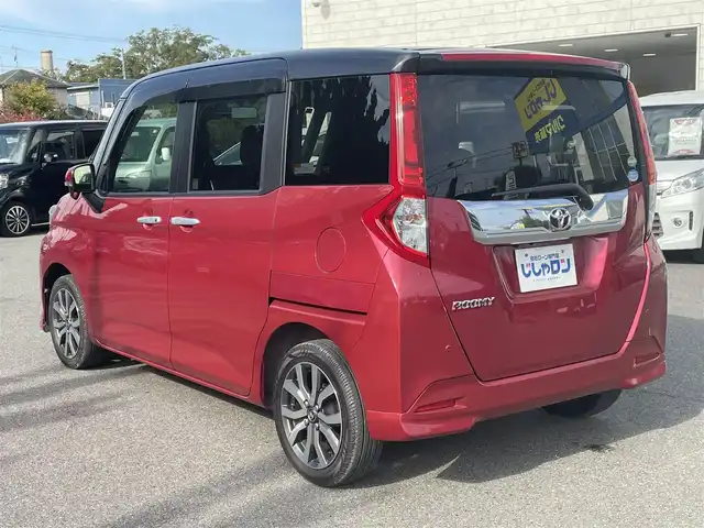 トヨタ ルーミー カスタムG－T 和歌山県 2017(平29)年 5万km ブラックマイカ/マゼンダベリーメタリック (株)IDOMが運営する【じしゃロン和歌山店】の自社ローン専用車両になります。こちらは現金またはオートローンご利用時の価格です。自社ローンご希望の方は別途その旨お申付け下さい/純正SDナビ/フルセグテレビ/BTオーディオ/CD/DVD再生機能/バックカメラ/両側パワースライドドア/前席シートヒーター/スマートアシスト/純正15インチAW/純正フロアマット/LEDヘッドライト/オートライト/スマートキープッシュスタート/スペアキー