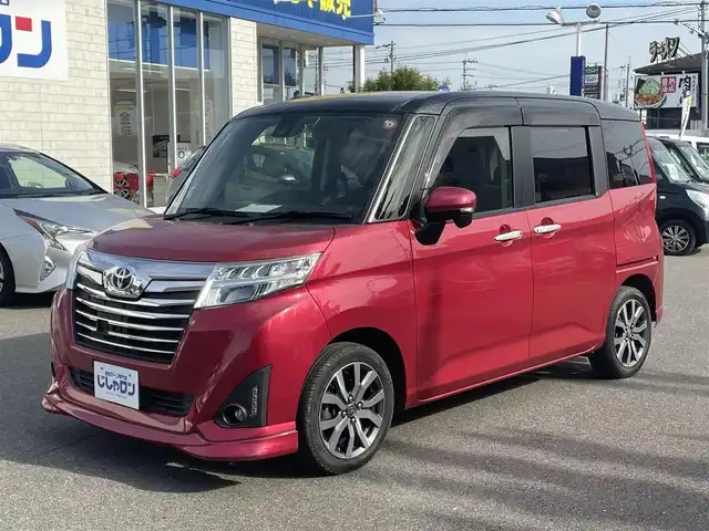 トヨタ ルーミー カスタムG－T 和歌山県 2017(平29)年 5万km ブラックマイカ/マゼンダベリーメタリック (株)IDOMが運営する【じしゃロン和歌山店】の自社ローン専用車両になります。こちらは現金またはオートローンご利用時の価格です。自社ローンご希望の方は別途その旨お申付け下さい/純正SDナビ/フルセグテレビ/BTオーディオ/CD/DVD再生機能/バックカメラ/両側パワースライドドア/前席シートヒーター/スマートアシスト/純正15インチAW/純正フロアマット/LEDヘッドライト/オートライト/スマートキープッシュスタート/スペアキー