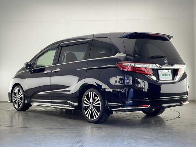 ホンダ オデッセイ アブソルート EX 宮崎県 2014(平26)年 5.2万km プレミアムヴィーナスブラックP 禁煙車/ホンダセンシング/純正ナビTV/（HDMI/USB/FMAM/Bluetooth/フルセグTV)/純正バックカメラ/純正ビルトインETC/純正LEDオートライト/純正LEDフォグ/純正18インチアルミ/純正フロアマット/両側電動スライドドア/クルーズコントロール/ブラインドスポットモニター/ウインカードアミラー/運転席パワーシート/ハーフレザーシート/Wオートエアコン/本革巻ハンドル/スマートキー/プッシュエンジンスタート/スペアキー/新車時保証書/取扱い説明書