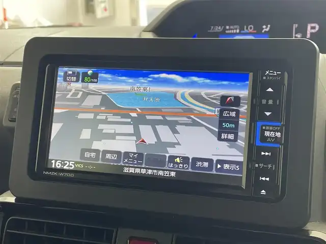 ダイハツ タント カスタム X セレクション 滋賀県 2020(令2)年 6.9万km ブラックマイカメタリック 純正ナビ/CD.DVD.Bluetooth.フルセグ/バックカメラ/スマートアシスト/・衝突軽減ブレーキ/・コーナーセンサー/・車線逸脱警報機能/・車線逸脱抑制制御機能/・ブレーキ制御付誤発進抑制機能/・先行車発進お知らせ機能/・アダプティブドライビングビーム/・進入禁止標識認識機能/両側パワースライドドア/ハーフレザーシート/前方ドライブレコーダー/ステアリングスイッチ/LEDヘッドライト/オートライト/スマートキー/スペアキー