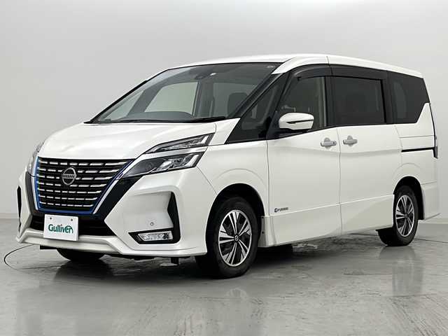 日産 セレナ e－パワー ハイウェイスター V 鹿児島県 2020(令2)年 7.3万km ブリリアントホワイトパール 禁煙車/ワンオーナー/アラウンドビューモニター/クルーズコントロール/エマージェンシーブレーキ/車線逸脱警報機能/車線逸脱防止システム/オートハイビーム/純正10インチSDナビ/(CD.DVD.SD.BT)/フルセグTV/両側パワースライドドア/前後コーナーセンサー/ステアリングスイッチ/ミラー一体型ドライブレコーダー/ビルトインETC/シートバックテーブル/シート背面USBソケット/LEDヘッドライト/LEDフォグランプ/プッシュスタート/スマートキー×２/純正１５インチAW/純正フロアマット/ロールアップサンシェード