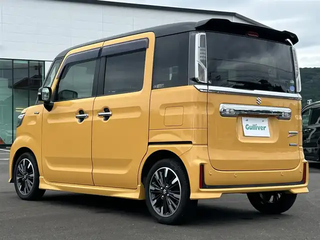 スズキ スペーシア カスタム HYBRID XS ターボ 鹿児島県 2018(平30)年 5.7万km アクティブイエロー/ブラック2トーンルーフ 両側パワースライドドア/クルーズコントロール/LEDヘッドライト/純正15インチアルミホイール/ステアリングスイッチ/アイドリングストップ/オートエアコン/スマートキー/社外ETC/クリアランスソナー