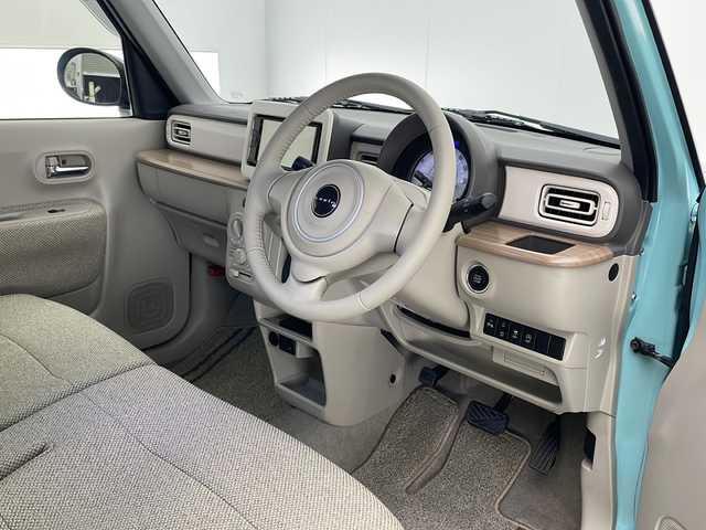 スズキ ラパン S 宮崎県 2019(令1)年 5.4万km フレンチミントPM 禁煙車/衝突被害軽減ブレーキ/社外ディスプレイオーディオ/（PVH-9300DVSZS/Bluetooth/AUX）/純正キセノンオートライト/純正セキュリティアラーム/純正フロアマット/レーンキープアシスト/クリアランスソナー/エネチャージ/前席シートヒーター/本革巻ハンドル/リアプライバシーガラス/ウッド調パネル/スマートキー/プッシュエンジンスタート/新車時保証書/取扱い説明書