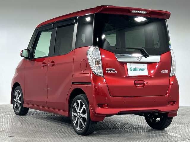 日産 デイズ ルークス ハイウェイスター Gターボ 神奈川県 2018(平30)年 3.4万km スパークリングレッドM 純正ナビ/・BT/フルセグTV/SD/CD/DVD/AM/FM/インテリジェントエマージェンシーブレーキ/オートマチックハイビーム/インテリジェントアラウンドビューモニター/両側電動スライドドア/アイドリングストップ機能/革巻きステアリング/クルーズコントロール/Autoライト/自動防眩ミラー/ドライブレコーダー/スマートキー/プッシュスタートボタン/電動格納ミラー/ウィンカーミラー/コーナーセンサー/LEDヘッドライト/フォグランプ/純正フロアマット/純正アルミホイール/純正ドアバイザー