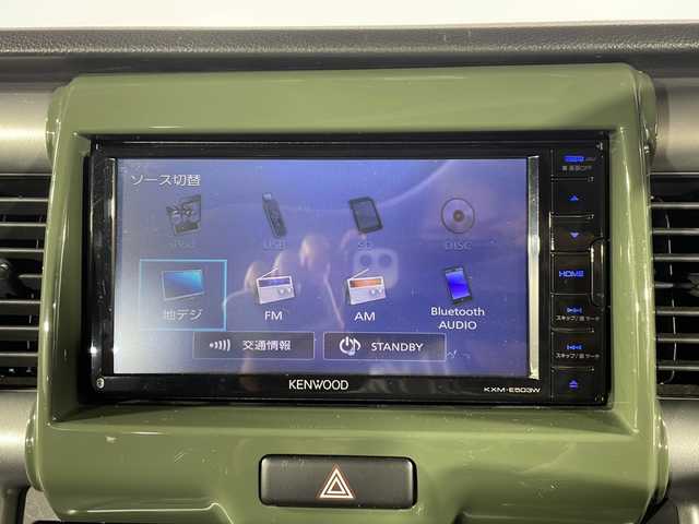マツダ フレア クロスオーバー XS 沖縄県 2019(令1)年 3万km 緑Ⅱ 県外仕入れ　/禁煙車　/社外ナビ[KXM-W503W]/（フルセグＴＶ　ＣＤ　ＤＶＤ　Ｂｌｕｅｔｏｏｔｈ）　/シートヒーター　/スズキセーフティサポート/・衝突被害軽減ブレーキ/・車線逸脱警報機能/アイドリングストップ　/ステアリングスイッチ　/純正アルミホイール　/純正ドアバイザー/純正フロアマット/スマートキー/HIDヘッドライト/フォグランプ
