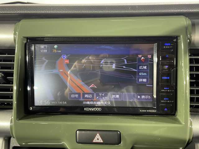 マツダ フレア クロスオーバー XS 沖縄県 2019(令1)年 3万km 緑Ⅱ 県外仕入れ　/禁煙車　/社外ナビ[KXM-W503W]/（フルセグＴＶ　ＣＤ　ＤＶＤ　Ｂｌｕｅｔｏｏｔｈ）　/シートヒーター　/スズキセーフティサポート/・衝突被害軽減ブレーキ/・車線逸脱警報機能/アイドリングストップ　/ステアリングスイッチ　/純正アルミホイール　/純正ドアバイザー/純正フロアマット/スマートキー/HIDヘッドライト/フォグランプ