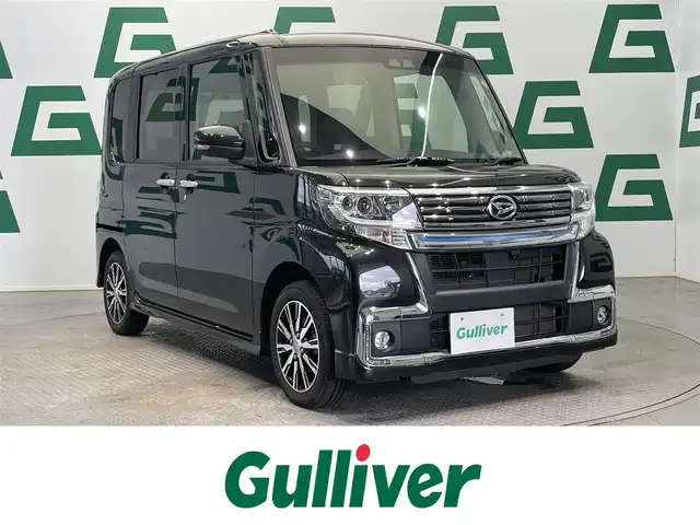 ダイハツ タント カスタムX トップED LTD SAⅢ 鹿児島県 2018(平30)年 3.1万km ブラックマイカメタリック 禁煙車　/ナビ（CD/DVD/フルセグTV/Bluetooth）　/全方位カメラ　/両側パワースライドドア　/スマートアシスト３　/・衝突回避支援ブレーキ/・衝突警報/・車線逸脱警報機能/・誤発進抑制機能/・先行車お知らせ機能/ＬＥＤヘッドライト　/横滑り防止機能　/オートライト　/オートハイビーム　/運転席シートヒーター　/ＥＴＣ　/純正フロアマット