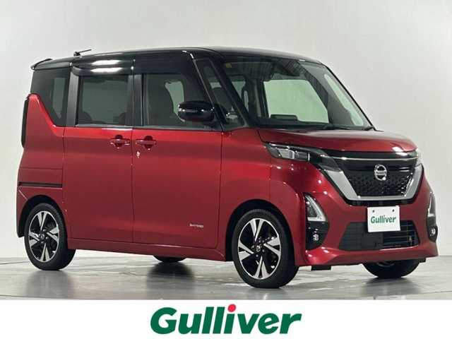 日産 ルークス HWS Gターボ プロパイロットED 佐賀県 2020(令2)年 7.5万km スパークリングレッド/ブラック 純正９インチナビ【MM320D-L】/（フルセグTV/CD/DVD/SD録音/BT/USB）/全方位カメラ/ナビ連動型前後ドライブレコーダー/レーンアシスト/コーナーセンサー/両側パワースライドドア/ハンズフリースライドドア/追従型クルーズコントロール/ターボ/後席サーキュレーター/純正アルミホイール/純正フロアマット/純正LED/LEDヘッドライト/オートマチックハイビーム/オートライト/フォグライト/スペアキー×１
